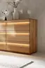 Sideboard Due Viso - inkl. Beleuchtung, BHT ca. 183x103x45 cm, Wildeiche Roheffekt, geölt