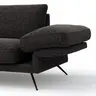 Ecksofa Valdemoro - Longchair mit 2,5-Sitzer rechts inkl. Rückenlehne verstellbar, Stoff, Anthrazit