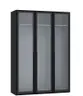 Drehtürenschrank JOIN IT- B ca. 152 cm, Schwarz, Glas, Grau