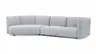 Trapezsofa Motone - Ecke links mit 2-Sitzer, Stoff, Hellgrau