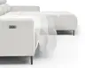 Ecksofa - 2-Sitzer mit Longchair rechts, Sitztiefe verstellbar motorisch/Kopfteil verstellbar, Stoff, Creme