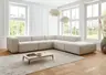 Ecksofa - 3-Sitzer mit Ecke rechts, Stoff, Natur