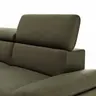Ecksofa Felipa - Ecke links mit 2,5-Sitzer inkl. Kopfteil verstellbar, Leder, Olive