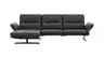 Ecksofa  Alexander -  Longchair links mit 3-Sitzer inkl. Kopfstütze/Armlehne verstellbar, Leder, Grau