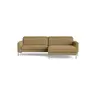 Sofa Braska - 1,75-Sitzer mit Longchair rechts, inkl. Kopfstütze verstellbar, Stoff, Rauchbraun