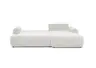 Ecksofa - 2-Sitzer mit Longchair rechts, Stoff, Silbergrau