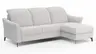 Ecksofa Canterbury - 2,5-Sitzer mit Longchair rechts, Stoff, Offwhite