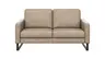 Sofa Enna - 2,5-Sitzer, Armlehne A, Leder, Taupe, Kufe, Schwarz