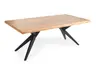 Esstisch - LB ca. 200x100 cm, Eiche massiv geölt, Baumkante, Schwarz
