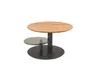Couchtisch - höhenverstellbar, Durchmesser ca. 75 cm, Wildeiche furniert
