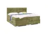 Boxspringbett SANDRIN I- Liegefläche ca. 200x200 cm, Stoff, Grün,  inkl. Stauraum