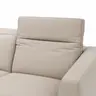 Ecksofa Rafaela 2.0 - Longchair mit 2,5-Sitzer rechts inkl. Kopfteilverstellung, Leder, Champagner
