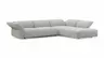 Ecksofa Motone - 2,5-Sitzer mit Ecke rechts, Stoff, Hellgrau