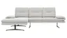 Ecksofa Lucero 2.0 - Longchair mit 2-Sitzer rechts inkl. Sitztiefenverstellung, Drehsitz und Sitztiefe verstellbar, Stoff, Offwhite