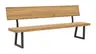 Holzbank Clifton - mit Rückenlehne, Breite ca. 220cm, Zerreiche massiv, natur