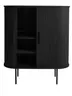 Highboard - B ca. 100 cm, Eiche Furnier, Schwarz