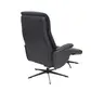 TV-Sessel MENNIS mit Hocker - drehbar, Relaxfunktion, Kopfteilverstellung, Leder, Schwarz