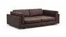 Sofa Aprino 3 - 3,5-Sitzer XXL, Dickleder, Dunkelbraun, Armlehne Kissen