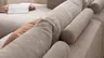 Ecksofa Stormy - Longchair links mit 2,5-Sitzer, Stoff, Graubeige