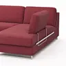 Ecksofa Nuoro - 2-Sitzer mit Longchair rechts inkl. Schlaffunktion und Bettkasten, Stoff, Rubin