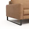Sofa Enna - 3,5-Sitzer, Armlehne A, Leder, Cognac, Kufe, Schwarz
