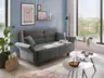  Faltsofa Easy - 2-Sitzer, ca. 140 cm inkl. Schlaffunktion/Topper/Armteil verstellbar, Stoff, Dunkelgrau
