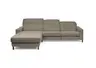 Ecksofa - CALM FLEX 2.0, Longchair links mit 3-Sitzer, Kopfteil verstellbar, Stoff, Braun