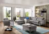 Ecksofa - Ecke links mit 2-Sitzer, Stoff, Silber