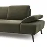 Ecksofa Theodor - Longchair links mit 2-Sitzer, Armlehne/Sitztiefe verstellbar, Stoff, Braungrün