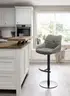 Barhocker MATTEA - drehbar, höhenverstellbar, Stoff, Braun