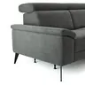 Ecksofa Anna - 2,5-Sitzer mit Longchair rechts inkl. Relaxfunktion (motorisch), Kopfteil verstellbar, Stoff, Stahl