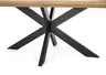 Esstisch - LB ca. 240x100 cm, Wildeiche massiv geölt, Schweizer Kante mit abgerundeten Ecken, Schwarz