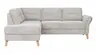 Ecksofa Almyra - Ottomane links mit 2,5-Sitzer, Stoff, Silbergrau