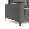 Ecksofa Merlos H. - 2,5-Sitzer mit Ecke rechts, Leder, Graubraun