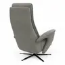 Sessel Tulsa Relax - Größe L, inkl. Maxirücken und Kopf-/Fußteil/Rückenlehne verstellbar, Leder, Graubeige