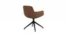 Armlehnstuhl Macano - drehbar, Stoff & Leder, Beige, Cognac