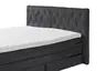 Boxspringbett- Liegefläche ca. 180x200 cm, Stoff, Schwarz