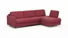 Ecksofa Nuoro - 2-Sitzer mit Longchair rechts inkl. Schlaffunktion und Bettkasten, Stoff, Rubin