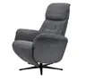 TV-Sessel MARLON - drehbar, Relaxfunktion, Kopfteilverstellung, Stoff, Graublau
