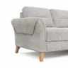 Ecksofa Almyra - 2,5-Sitzer mit Ottomane rechts, inkl. Schlaffunktion und Bettkasten, Stoff, Silbergrau