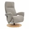 Sessel Tulsa Relax - Größe M, inkl. Kopf-/Fußteil/Rückenlehne verstellbar, Stoff, Graubeige