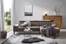Ecksofa Hudson - 2,5-Sitzer mit Longchair rechts, inkl. Kopfteil/Armlehne verstellbar und Relaxfunktion (motorisch), Stoff, Steingrau