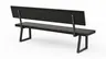 Holzbank Clifton - mit Rückenlehne, Breite ca. 200cm, Zerreiche massiv, smoked