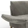 Sofa Stamford - inkl. Armlehne verstellbar und Kopfstütze, 3,5-Sitzer, Bogen links mit Ecksofa 2-sitzig und Abschlusshocker Rechts, Stoff, Anthrazit