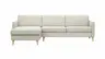 Ecksofa Arima - Longchair links mit 2,5-Sitzer, Stoff, Creme