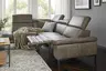 Ecksofa Hudson - Ecke links mit 2,5-Sitzer inkl. Kopfteil/Armlehne verstellbar und Sitzvorzug/Relaxfunktion (motorisch), Leder, Braungrün