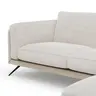 Ecksofa Valdemoro - 2,5-Sitzer mit  Longchair rechts inkl. Rückenlehne verstellbar, Stoff, Creme