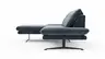 Ecksofa Hubertus - Longchair links mit 2-Sitzer, Rückenlehne/Armlehne verstellbar, Stoff, Blau