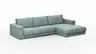 Ecksofa Juni - 2-Sitzer mit Longchair rechts, Stoff, Hellblau