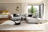 Ecksofa Motone - 2,5-Sitzer mit Ecke rechts, Stoff, Hellgrau